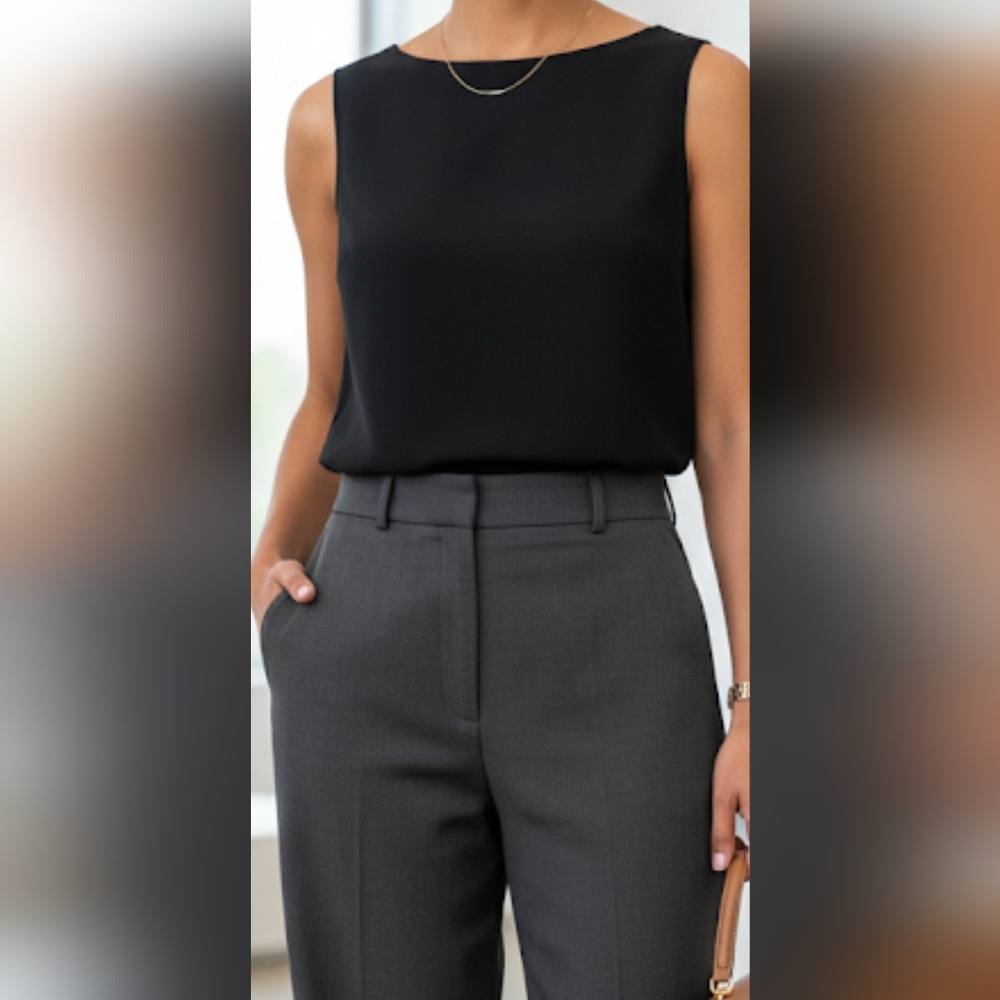 Elegant Black Sleeveless Top - Picture 7 of 7